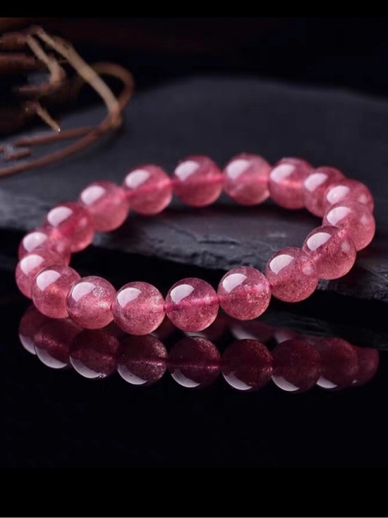 Hand Crafted Jewelry - 🆕New Strawberry Quartz Crystal Gemstone Bracelet-8mm